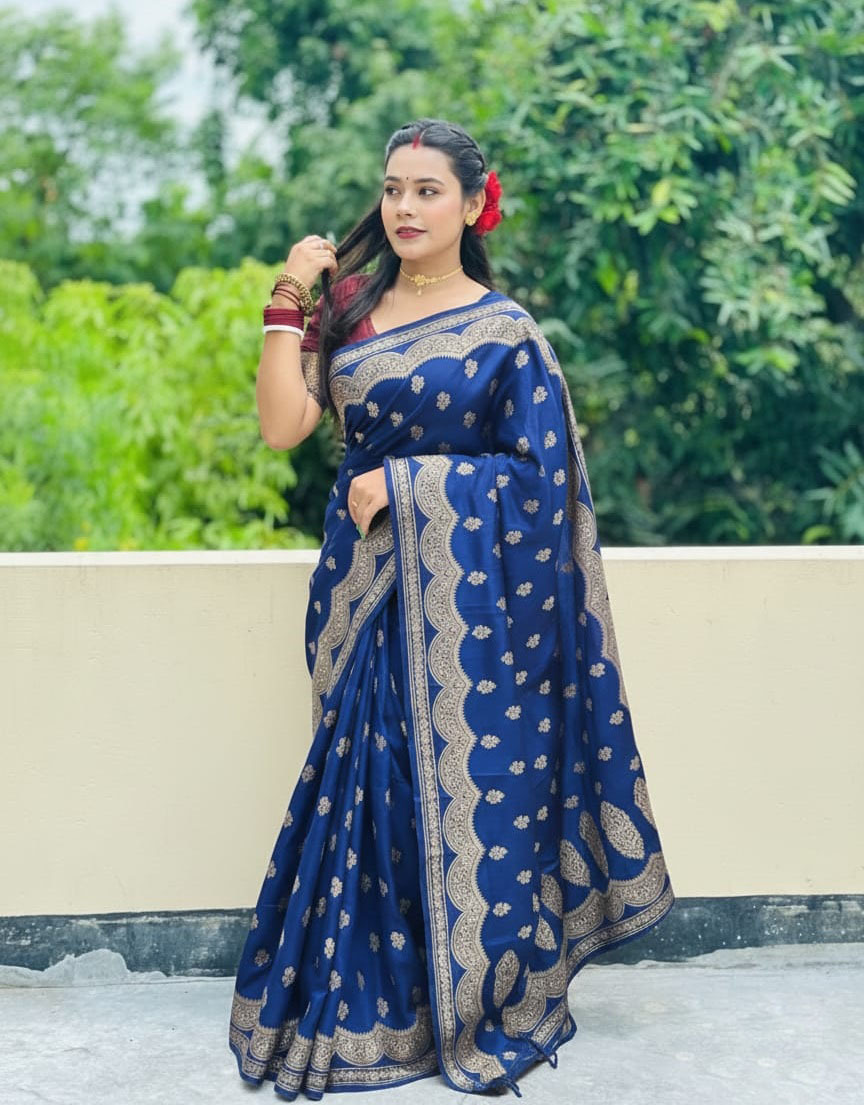 Japani Silk Sharee with Blouse Piece ছবি 5