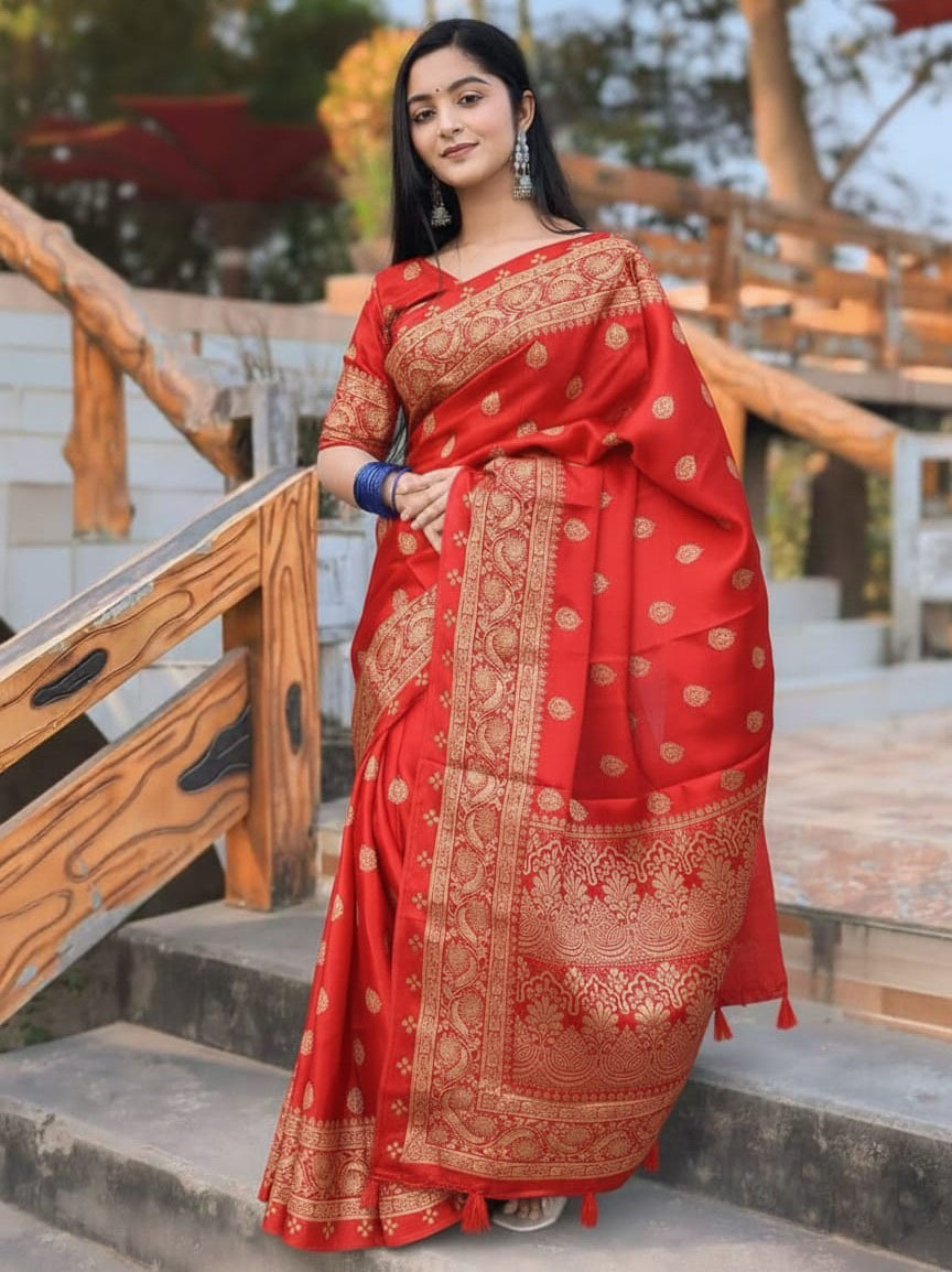 Japani Silk Sharee with Blouse Piece ছবি 9