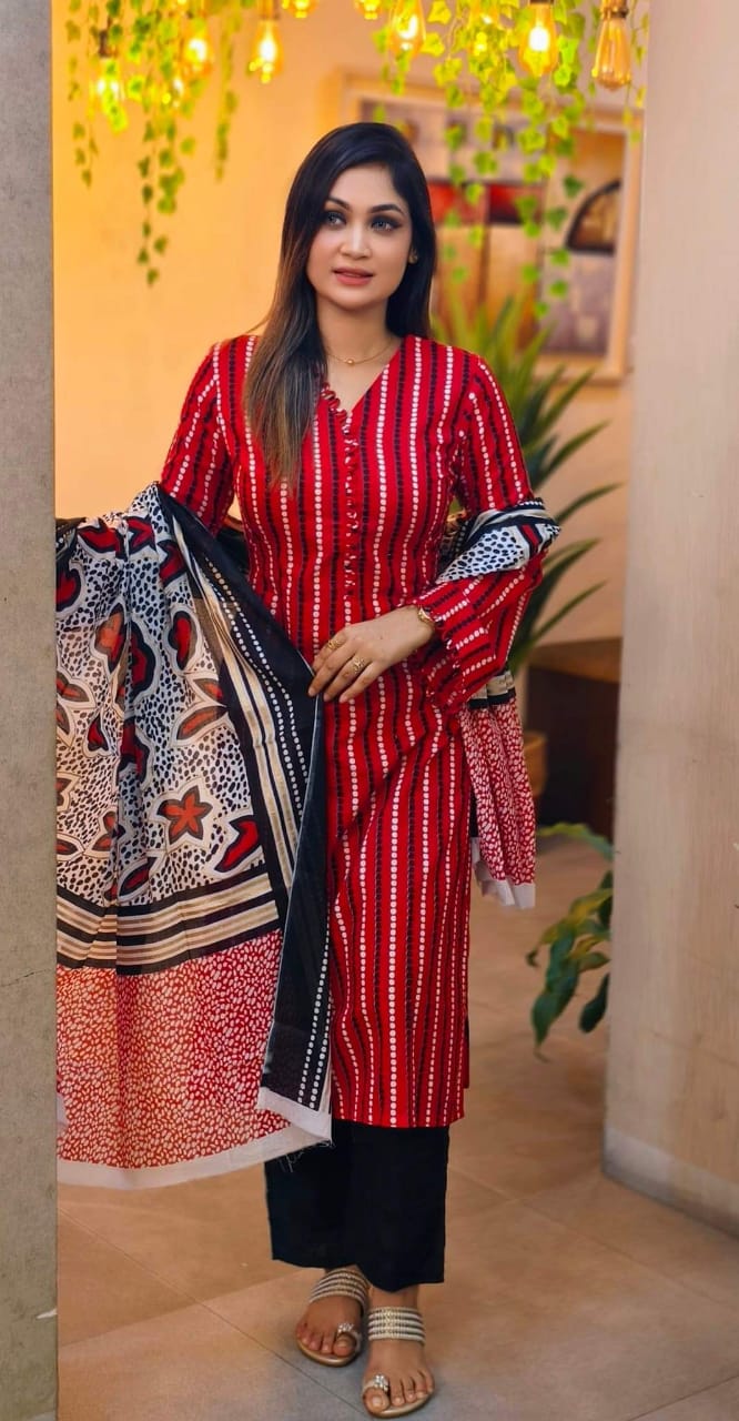 লিলেন থ্রি পিস ছবি 9