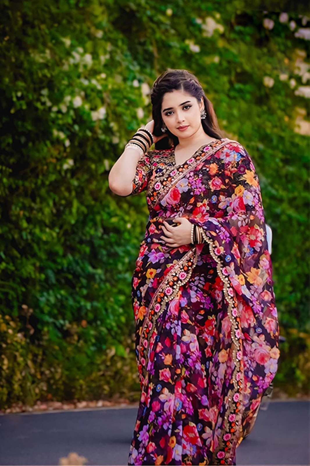 Digital Print Sharee with Blouse Piece ছবি 5