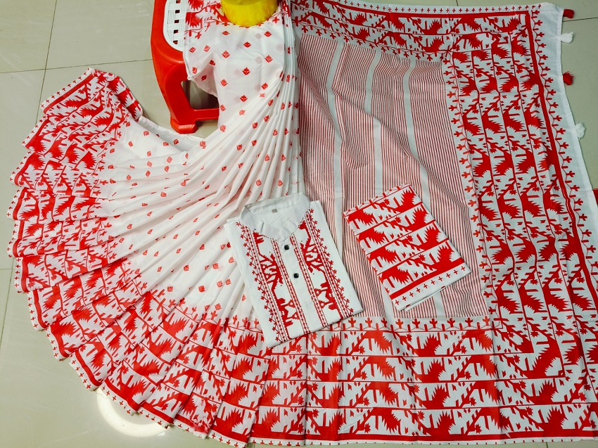 Sharee Panjabi Couple with Blouse Piece