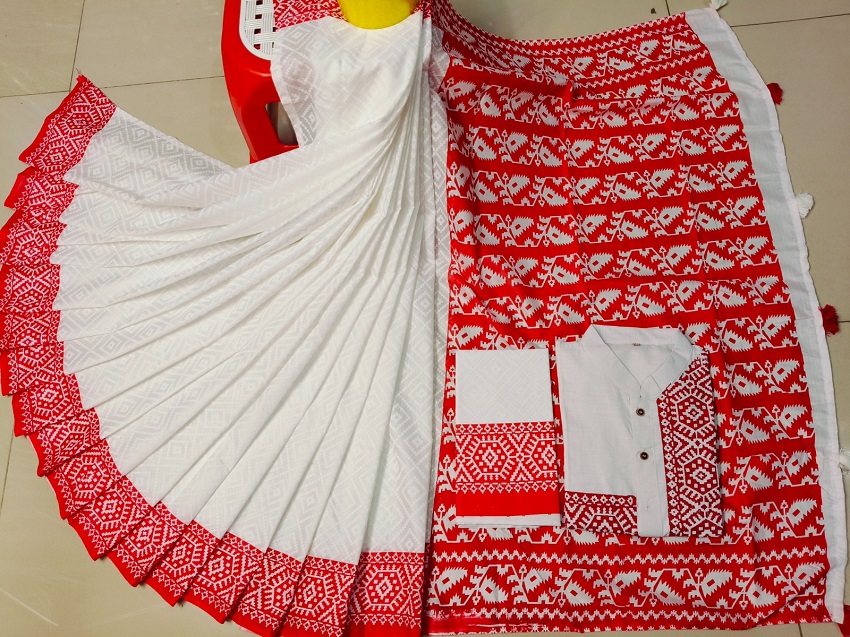 Sharee Panjabi Couple with Blouse Piece