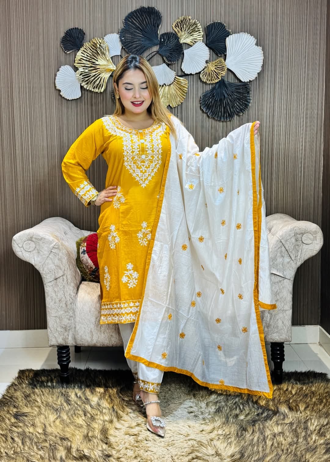 Embroidery Cotton Three Piece ছবি 15