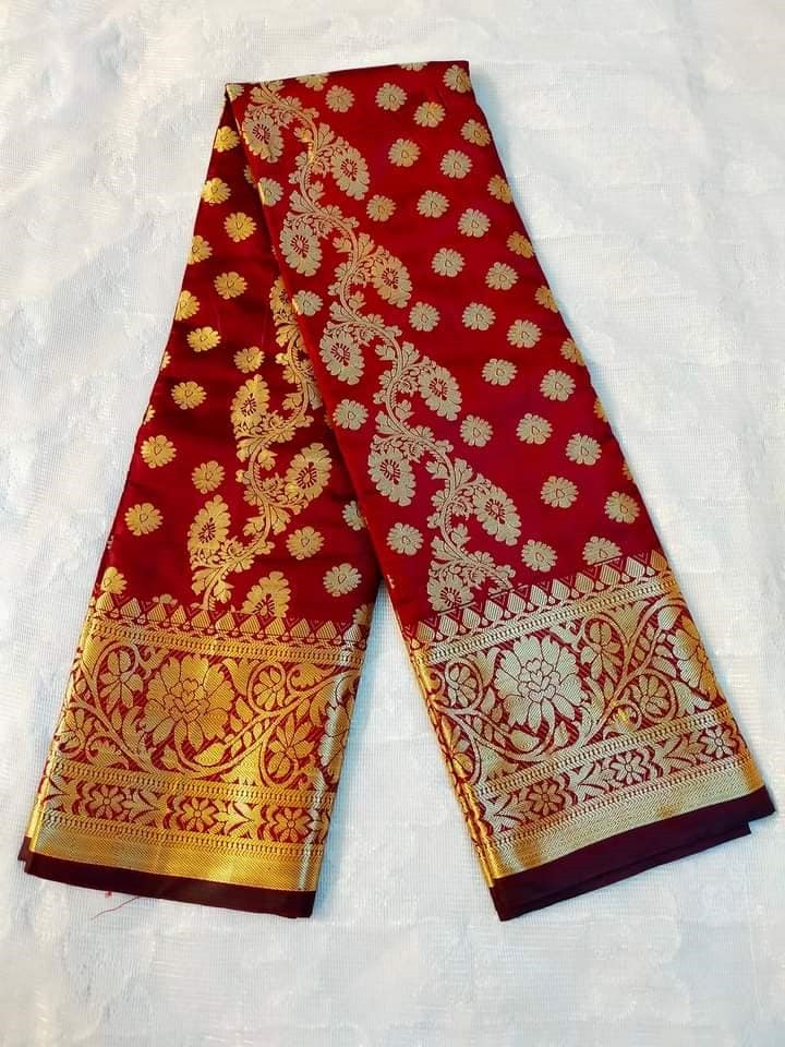 সিল্ক কাতান শাড়ি ছবি 8