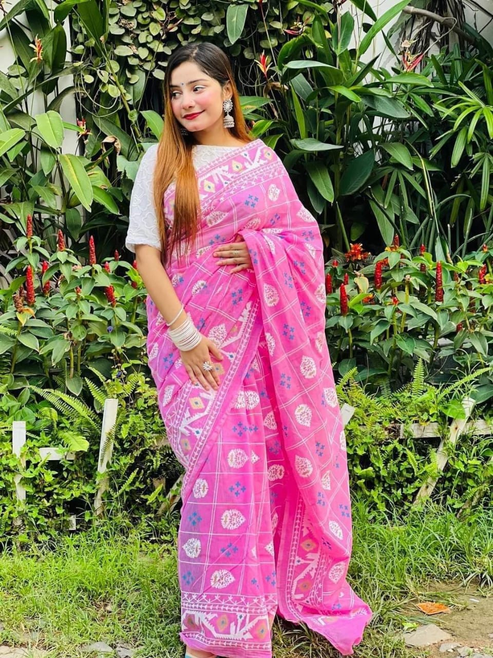 Half Silk Handprited Sarees