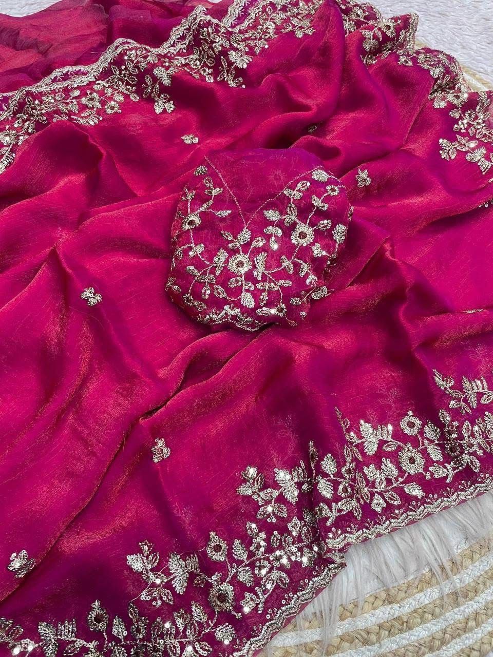 Indian Georgette Sharee with Blouse Piece