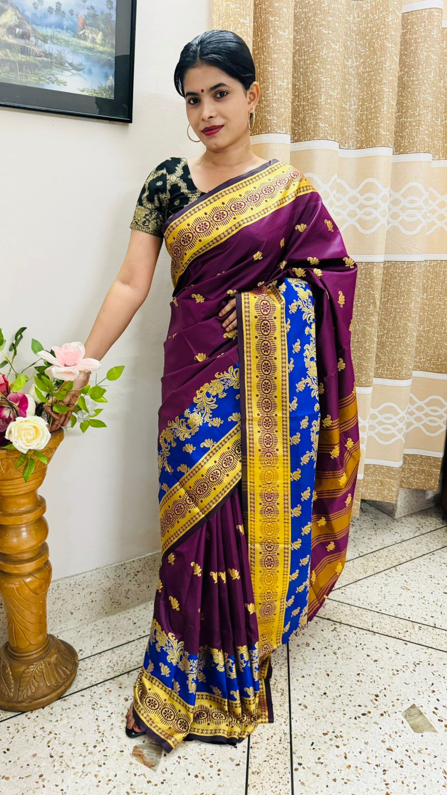 সিল্ক কাতান শাড়ি