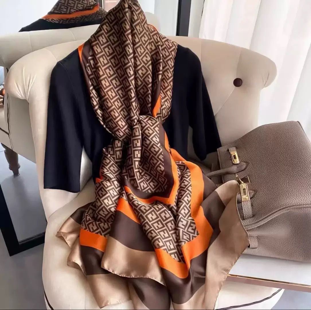 premium Luxury Satin Silk Scarf ছবি 17
