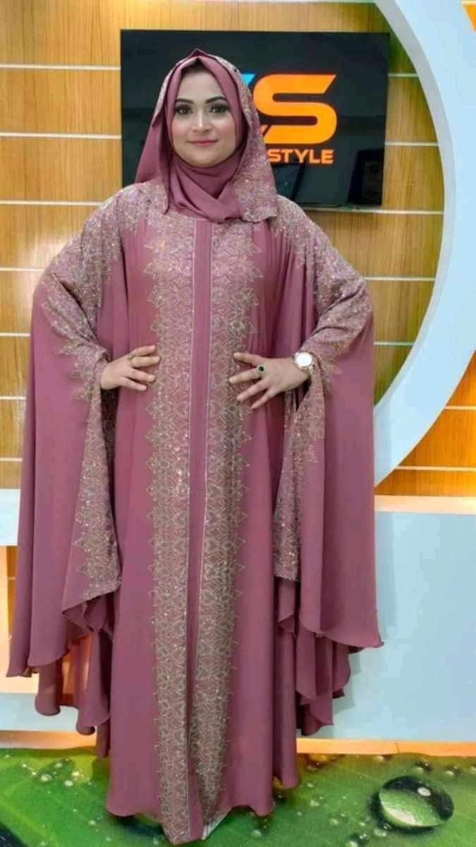 Dubai Cherry Borka with Hijab ছবি 3