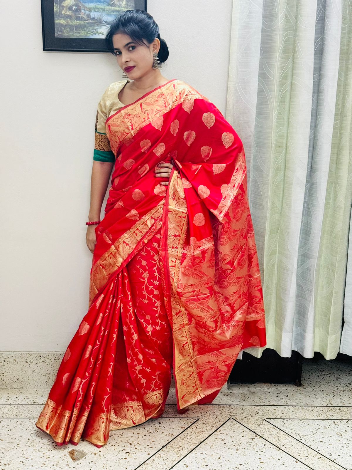 সিল্ক কাতান শাড়ি