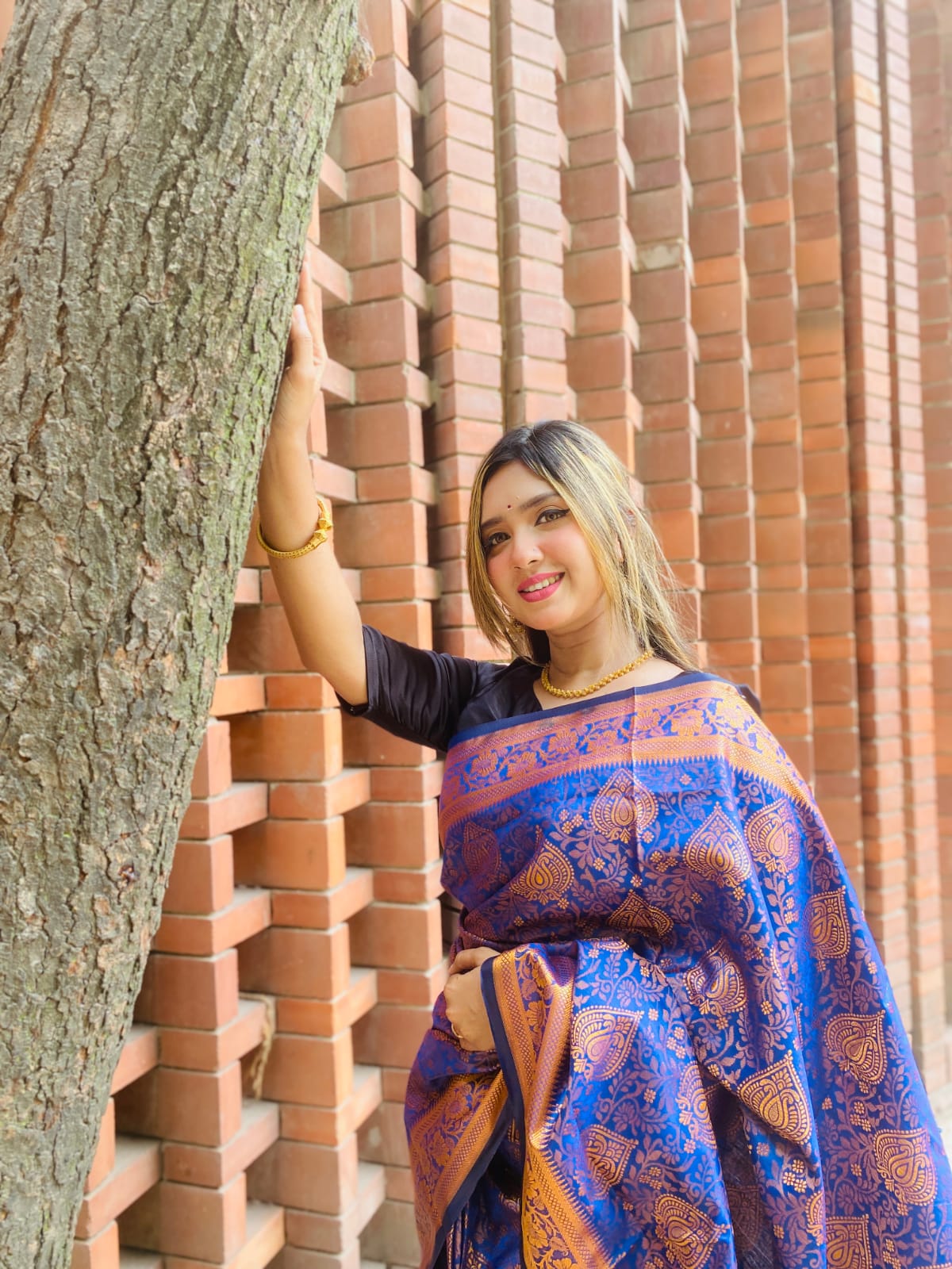 সিল্ক কাতান শাড়ি ছবি 13