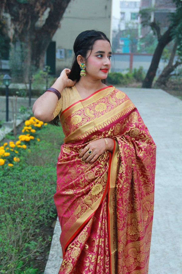 সিল্ক কাতান শাড়ি ছবি 15
