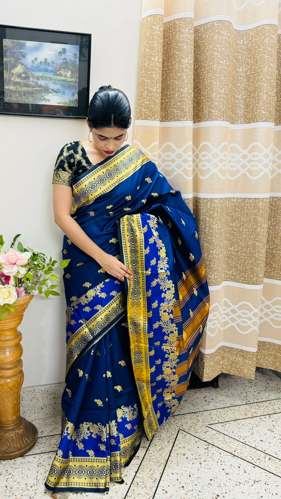 সিল্ক কাতান শাড়ি