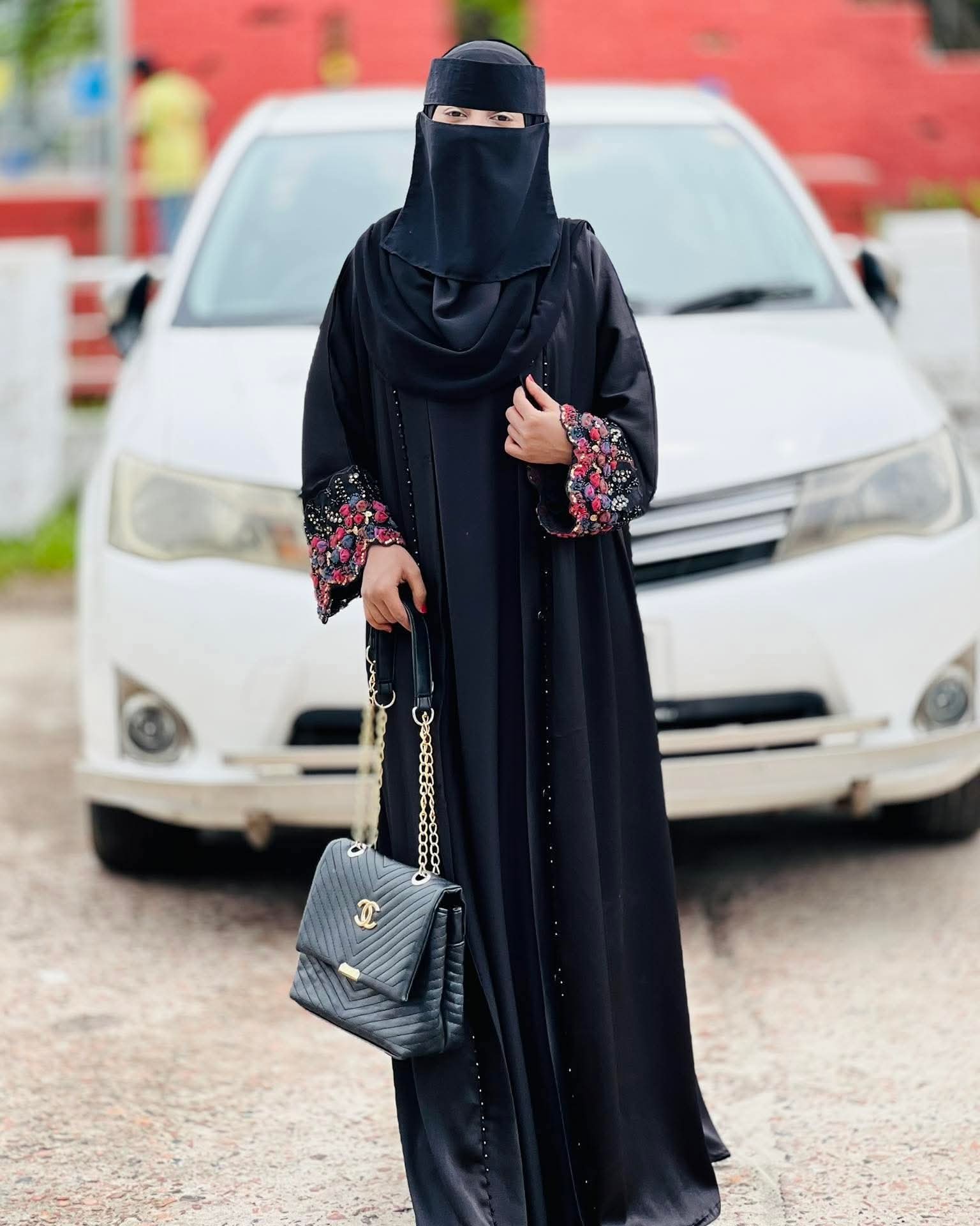 Dubai Cherry Abhaya with Inner and Hijab ছবি 2