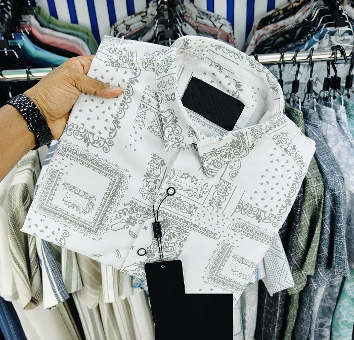Luxury Popcorn Half Sleeve Print Shirt