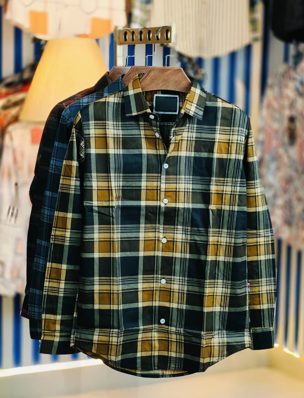 Pure Cotton full Sleeve Check & Print Shirt for Men's ছবি 8