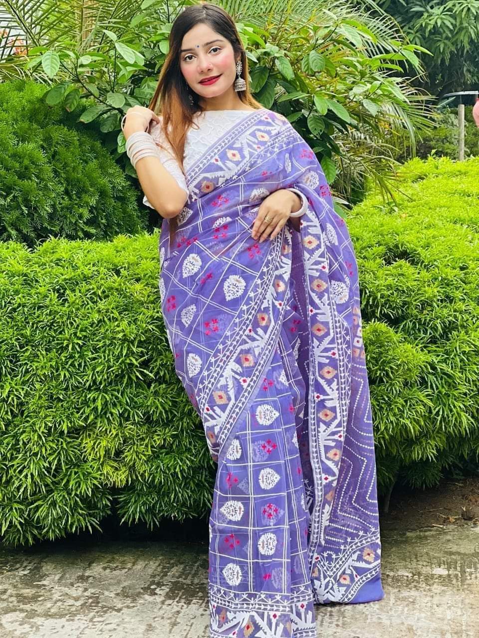Half Silk Handprited Sarees ছবি 12
