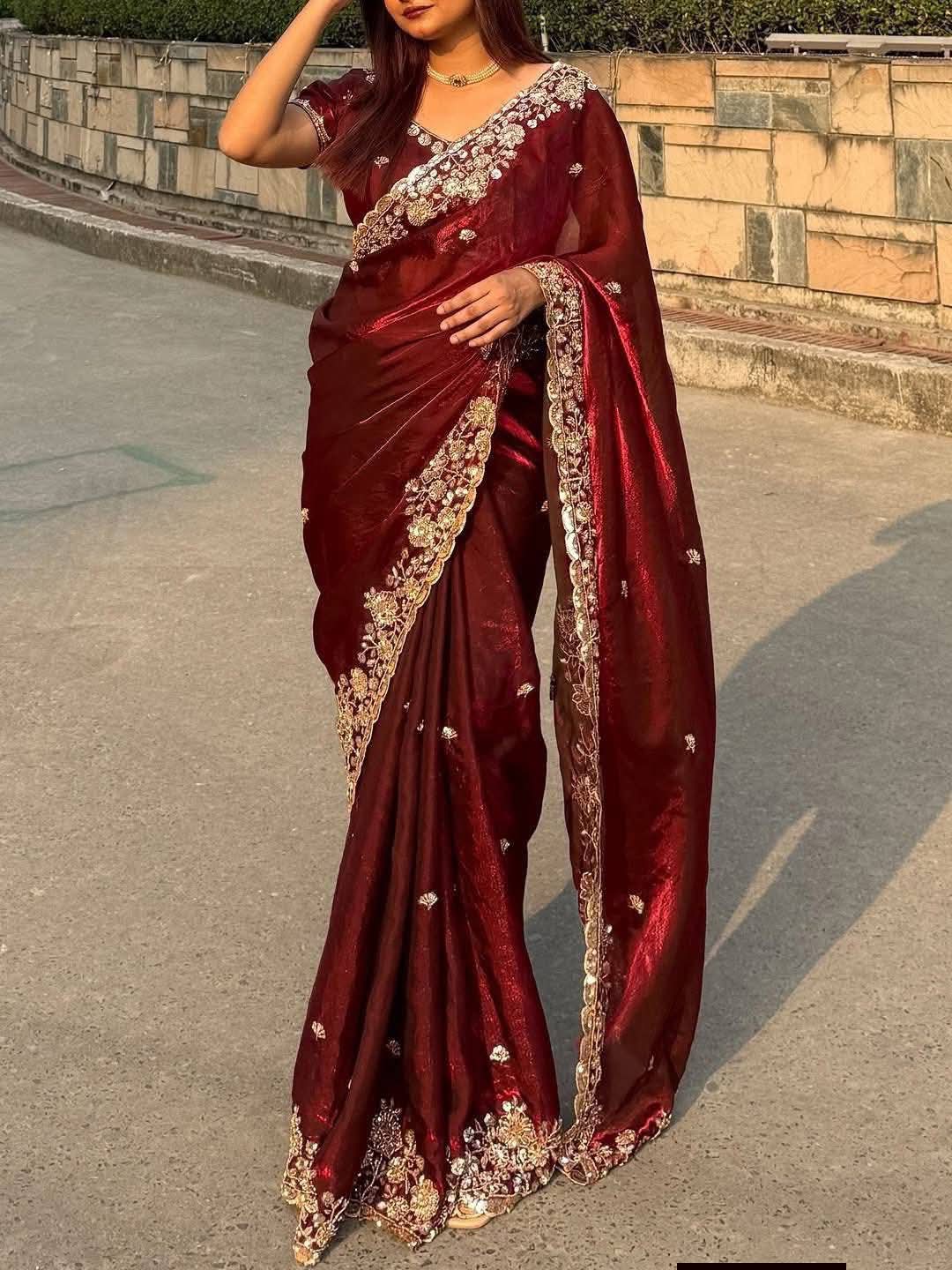 Indian Fendi Silk Saree Collection ছবি 3