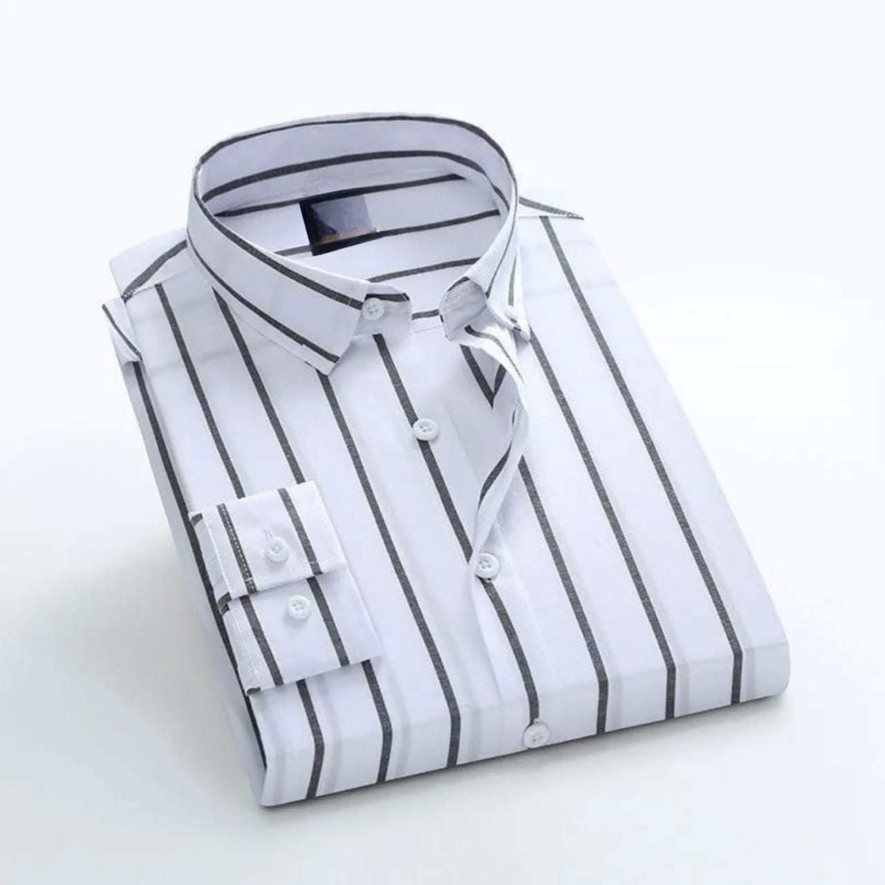 Men's Long Sleeve Stripe Print Shirt ছবি 4