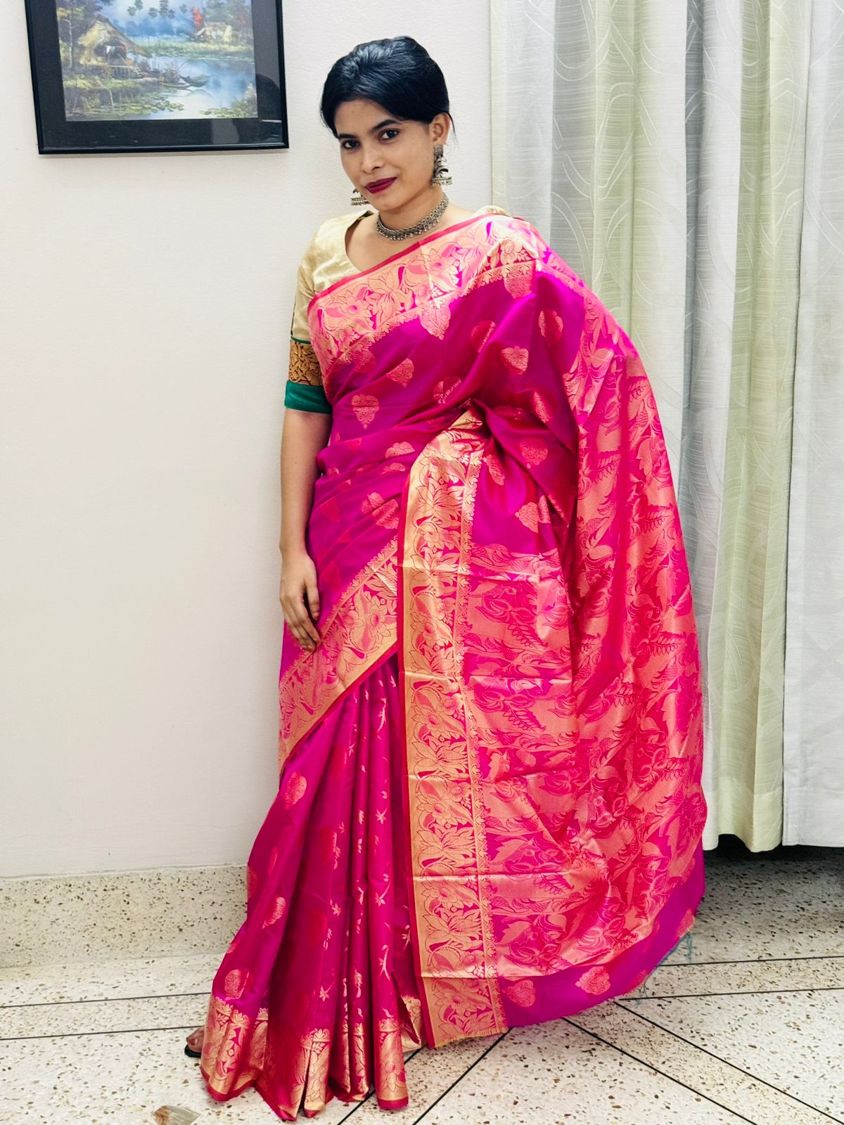 সিল্ক কাতান শাড়ি ছবি 7