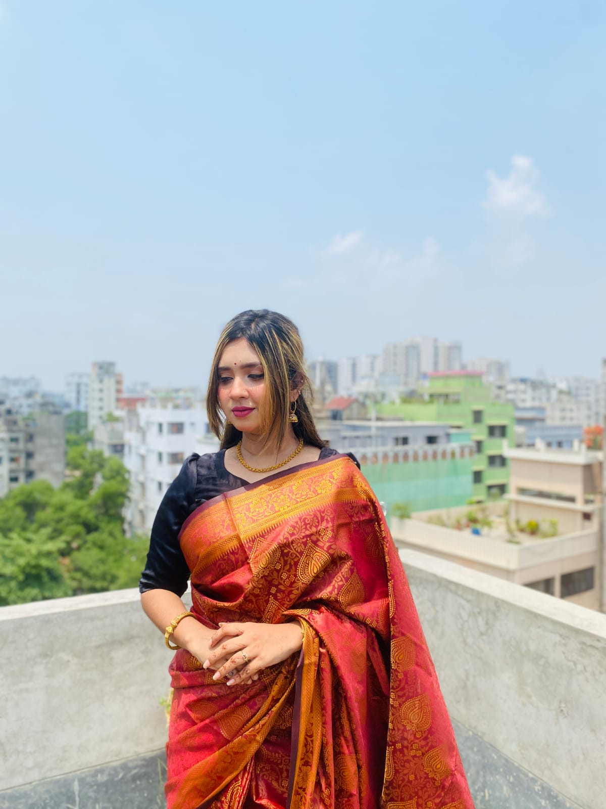 সিল্ক কাতান শাড়ি