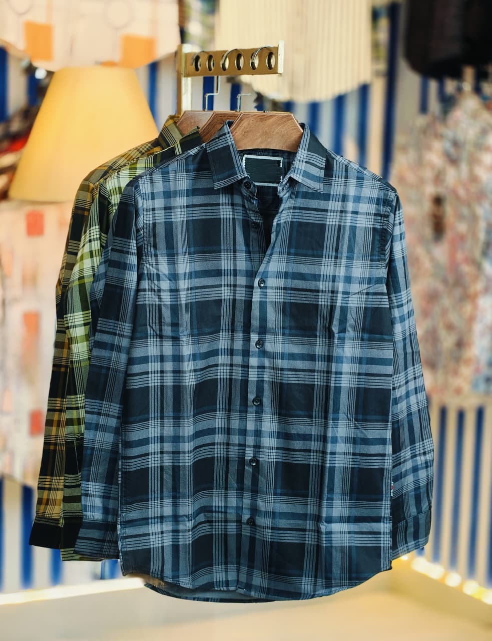 Pure Cotton full Sleeve Check & Print Shirt for Men's ছবি 10