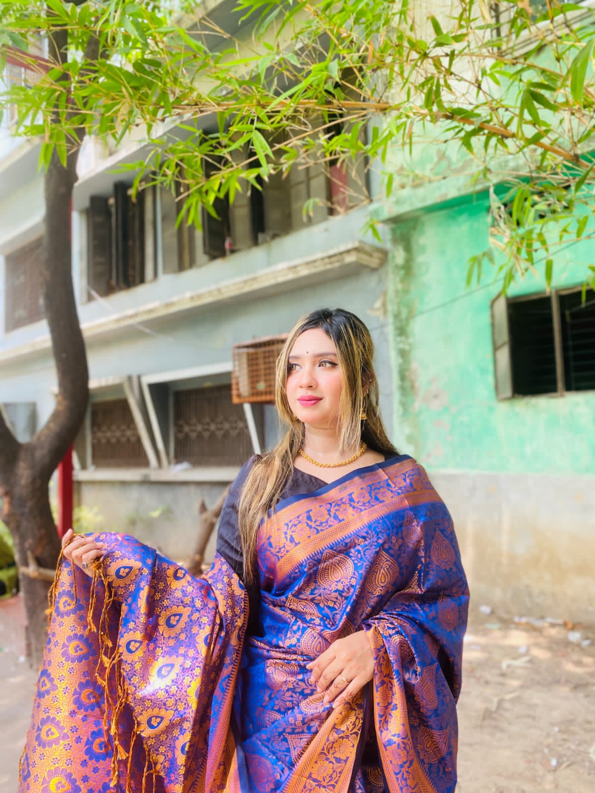 সিল্ক কাতান শাড়ি