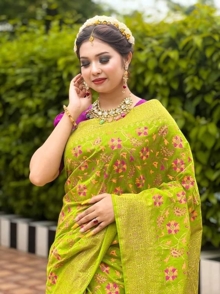 Half Silk Handprited Sarees ছবি 18