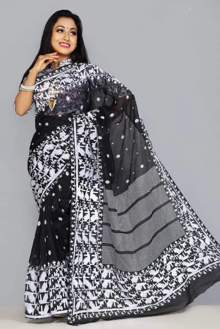 Half Silk Handprited Sarees ছবি 8
