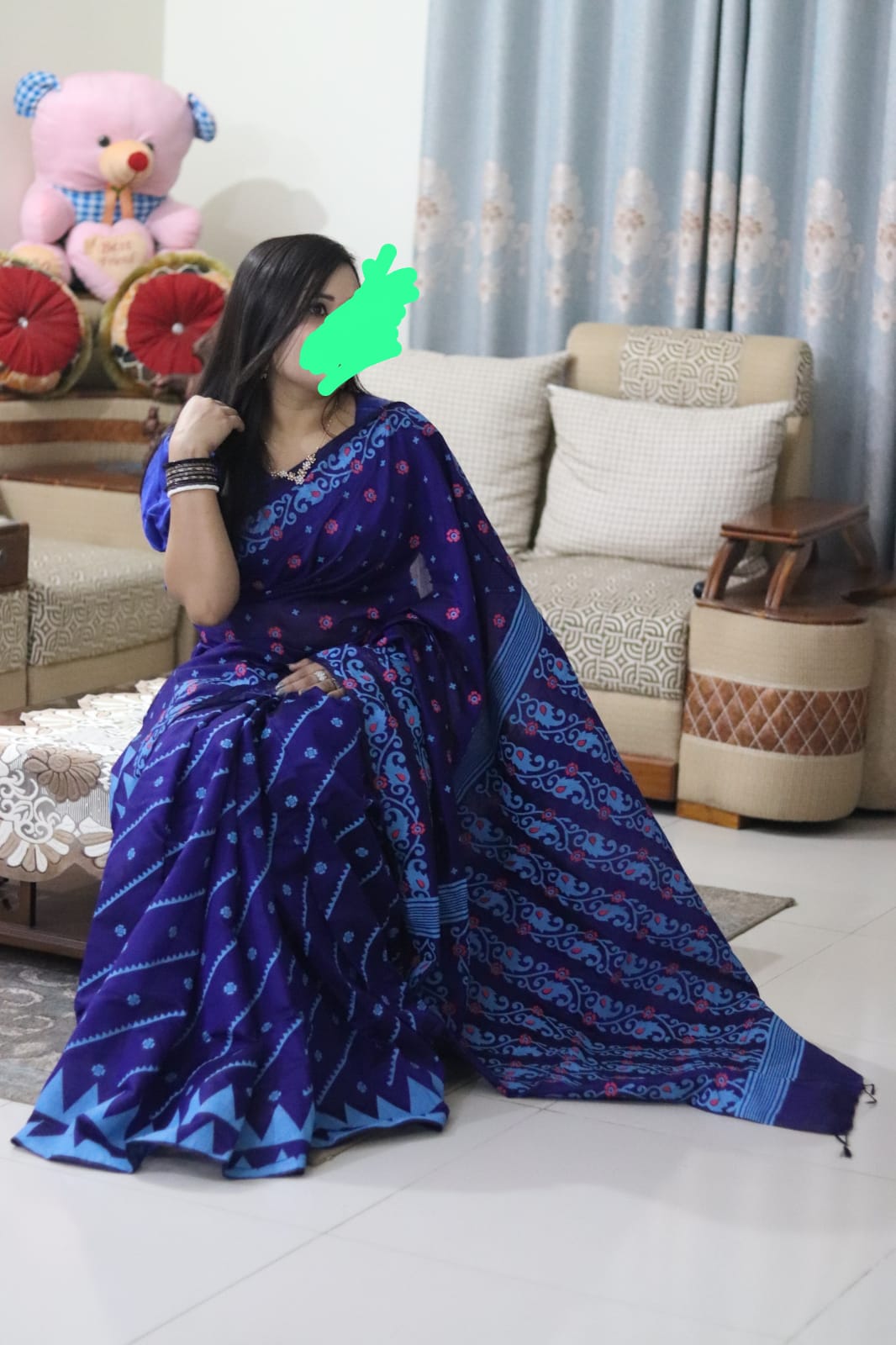 Half Silk Handprited Sarees