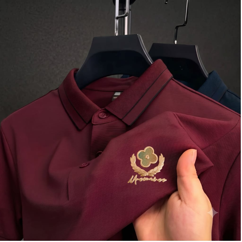 Premium Polo Shirt with China Sticker