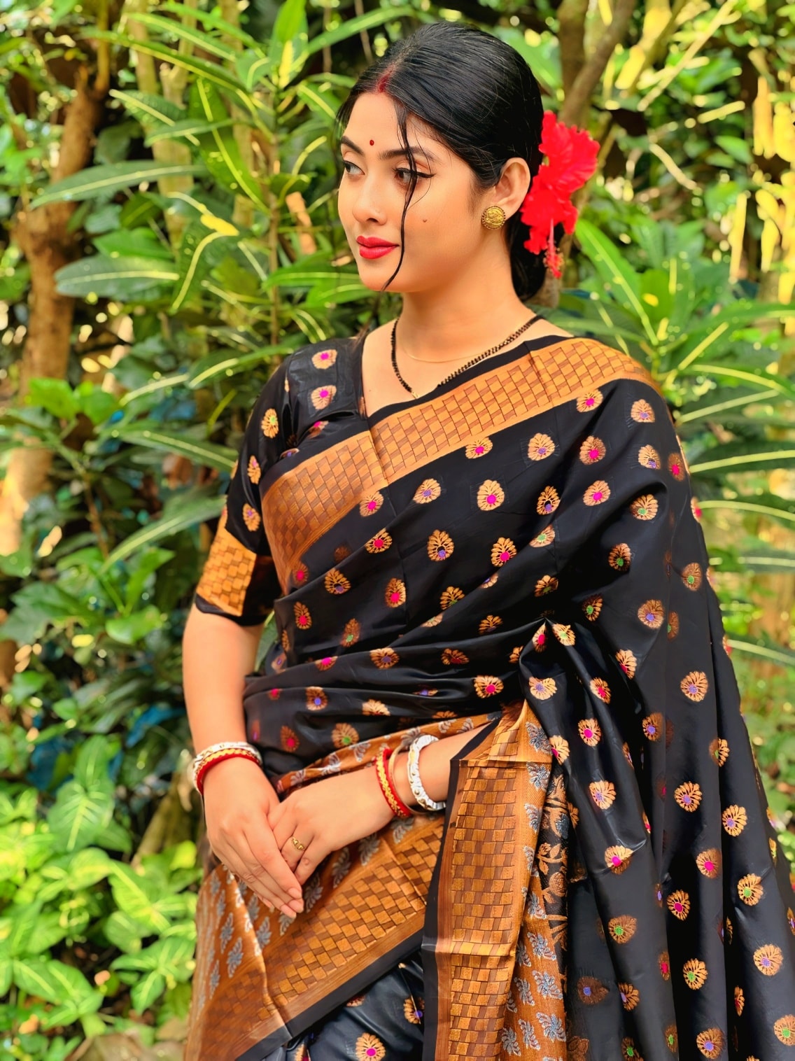 Soft silk katan sharee