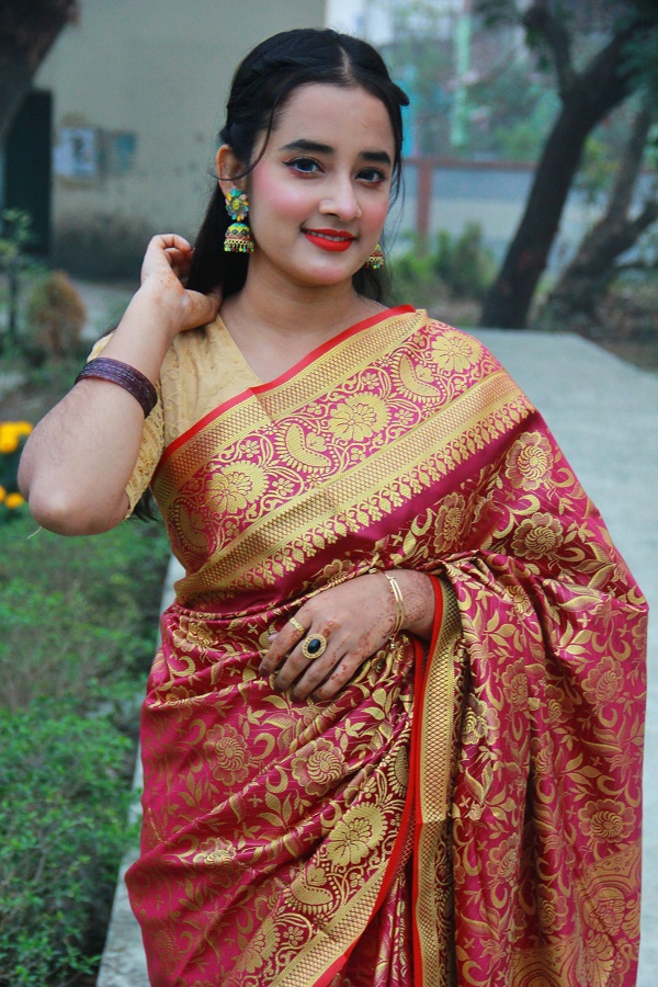 সিল্ক কাতান শাড়ি ছবি 17