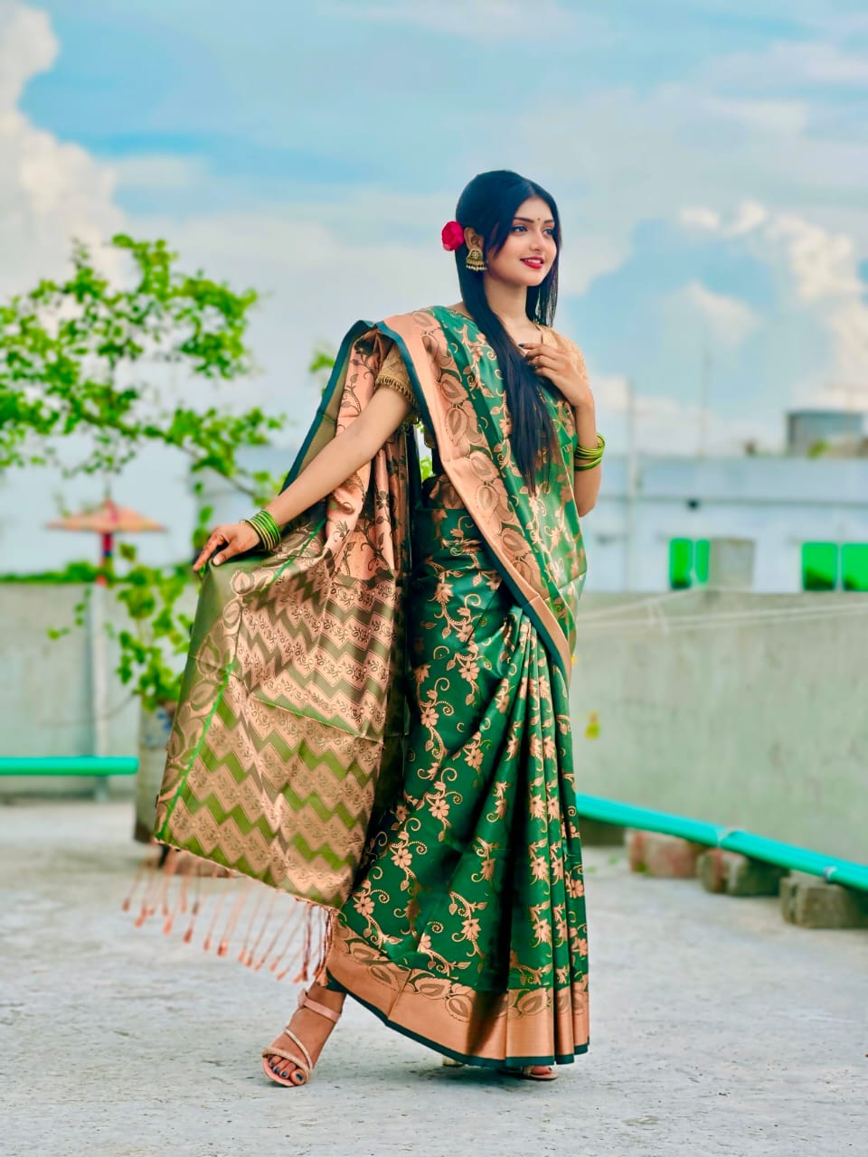 Soft silk katan sharee ছবি 6