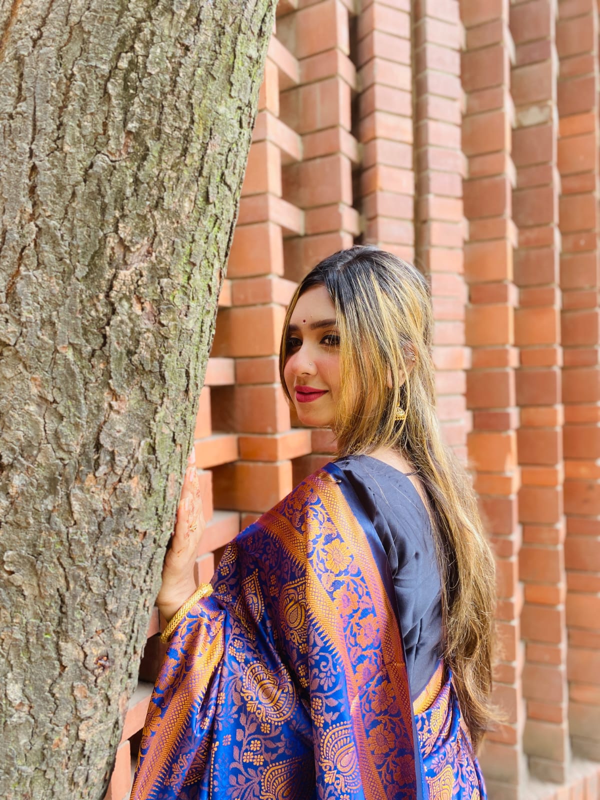 সিল্ক কাতান শাড়ি ছবি 8