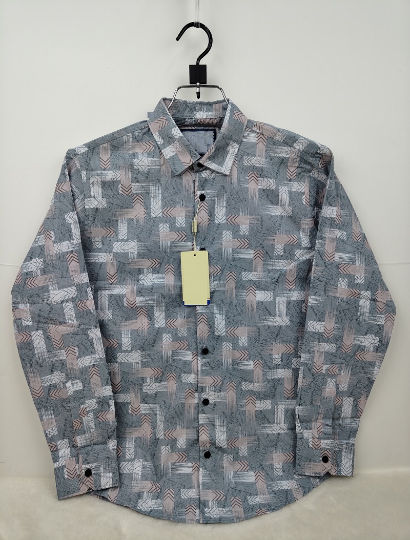 Pure Cotton full Sleeve Check & Print Shirt for Men's ছবি 3