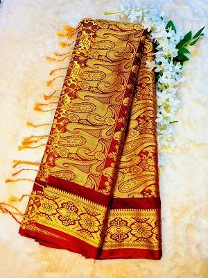 সিল্ক কাতান শাড়ি ছবি 3