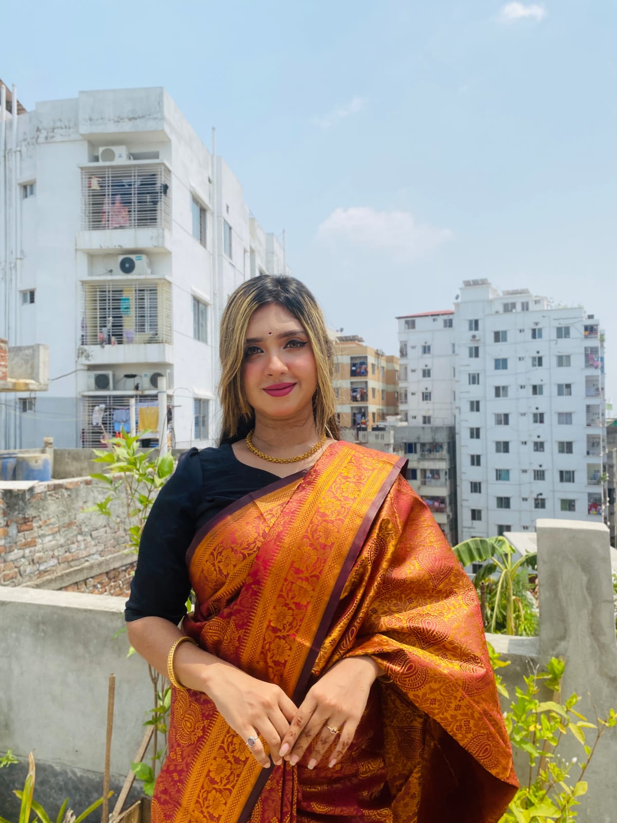 সিল্ক কাতান শাড়ি ছবি 10