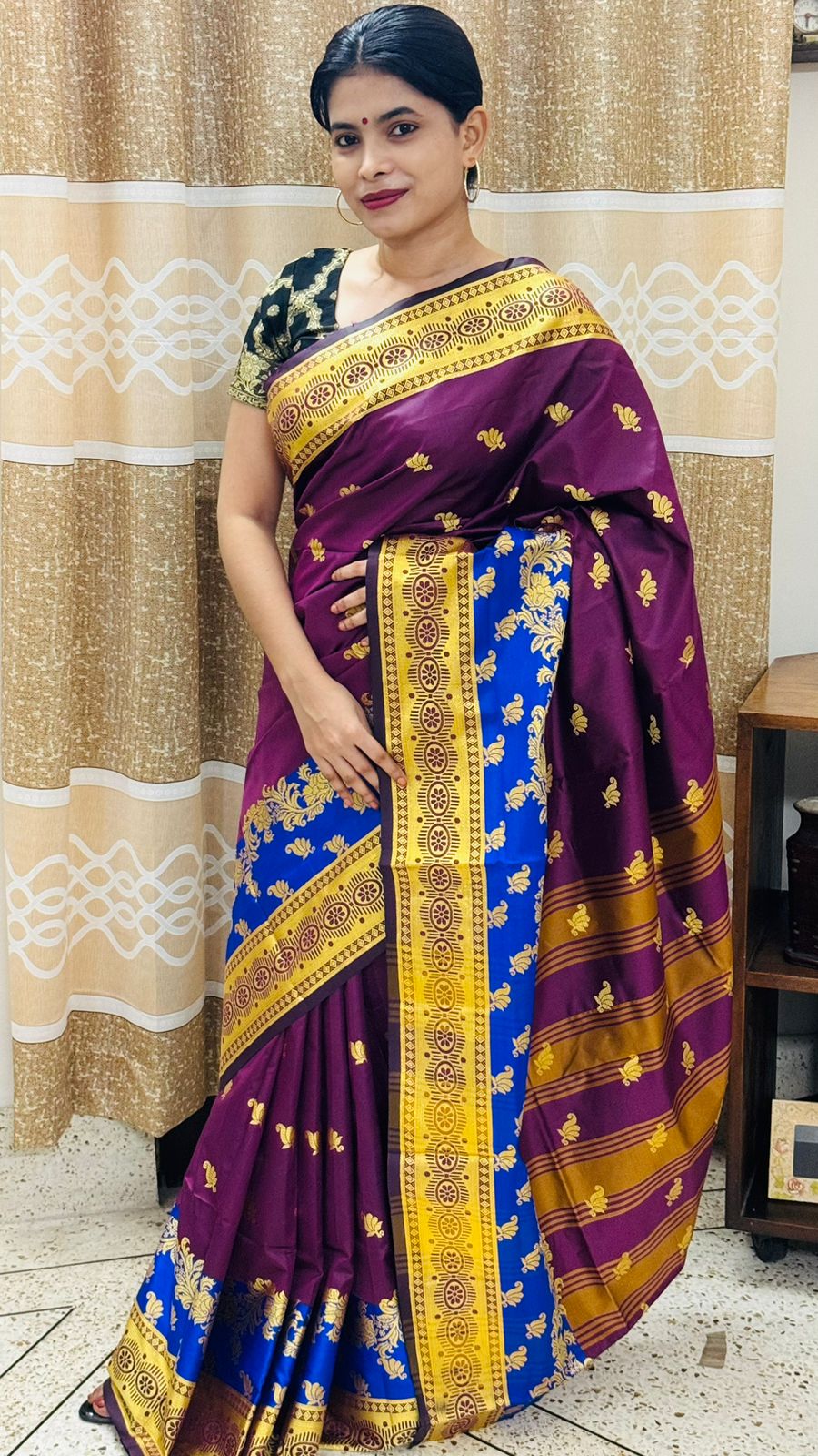 সিল্ক কাতান শাড়ি ছবি 2