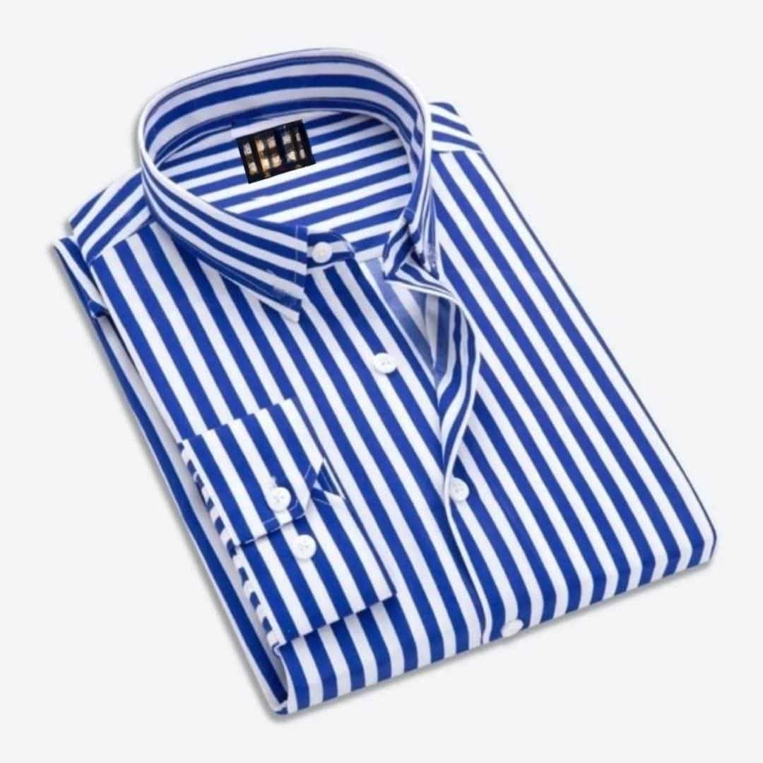 Men's Long Sleeve Stripe Print Shirt ছবি 6