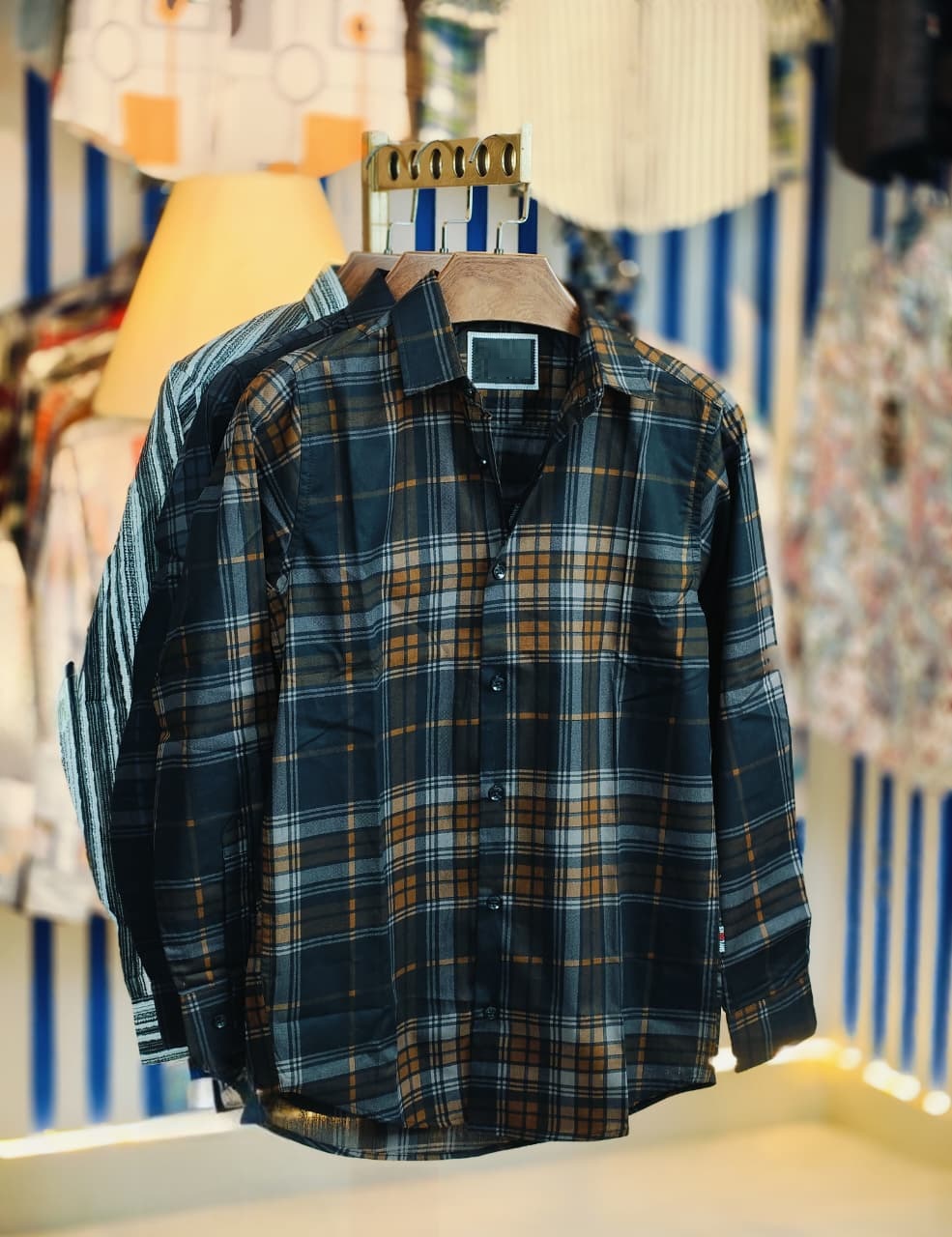 Pure Cotton full Sleeve Check & Print Shirt for Men's ছবি 12