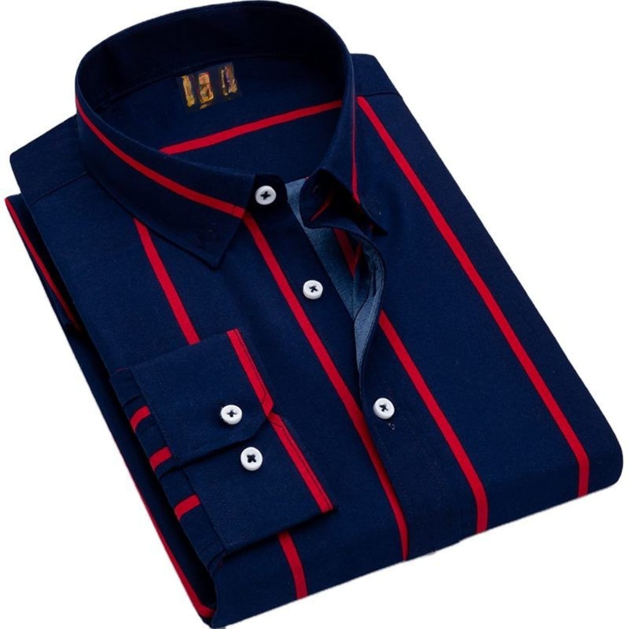 Men's Long Sleeve Stripe Print Shirt ছবি 7