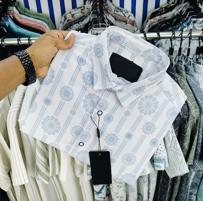 Luxury Popcorn Half Sleeve Print Shirt