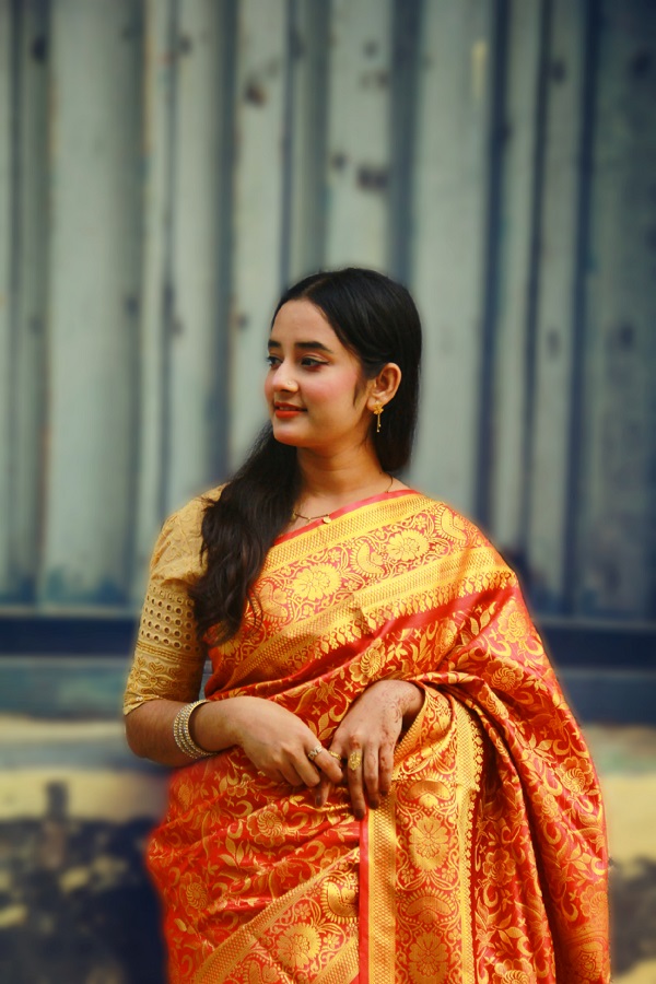 সিল্ক কাতান শাড়ি ছবি 2