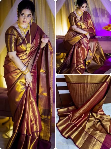 Benaroshi Katan Saree with blause pcs ছবি 2
