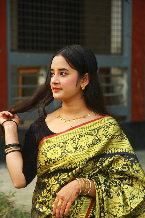 সিল্ক কাতান শাড়ি ছবি 3