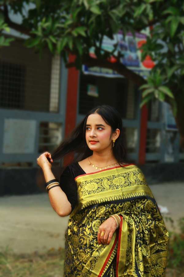 সিল্ক কাতান শাড়ি ছবি 7
