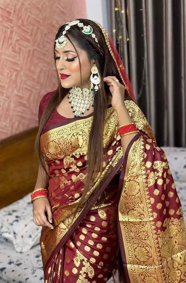 সিল্ক কাতান শাড়ি ছবি 8