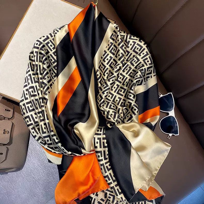 premium Luxury Satin Silk Scarf ছবি 11