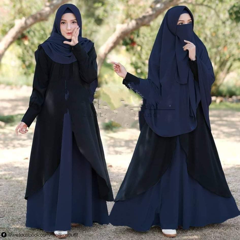 Dubai Cherry Borka with Hijab Nikab Set ছবি 5